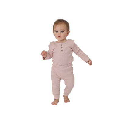 Ricochet Baby Rib Bodysuit Peach Blush