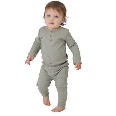 Ricochet Baby Rib Bodysuit Soft Khaki