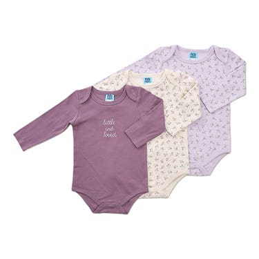 Mobi Minors 3 Pack Bodysuit Lilac Floral