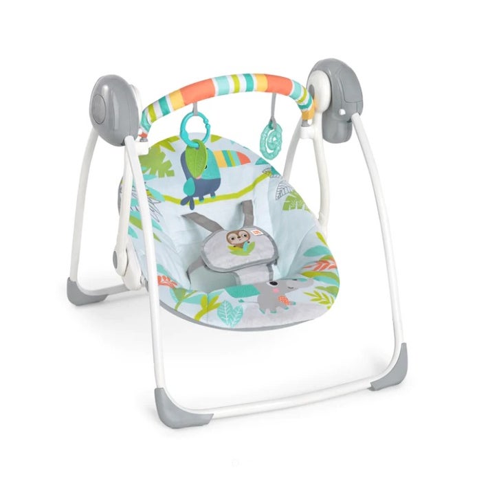 Bright Starts Rainforest Vibes Portable Swing, Baby Swings