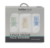 Bubba Blue Woodland Bear 3-Pack Face Washers