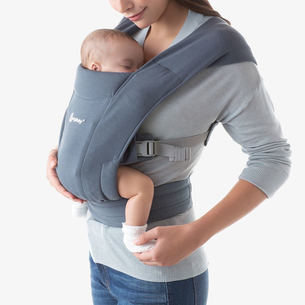 Ergobaby Embrace Carrier Oxford Blue Front & Back Packs Baby Factory