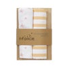 Infancie 2-Pack Muslin Blanket Gold Star/Stripes IT4990