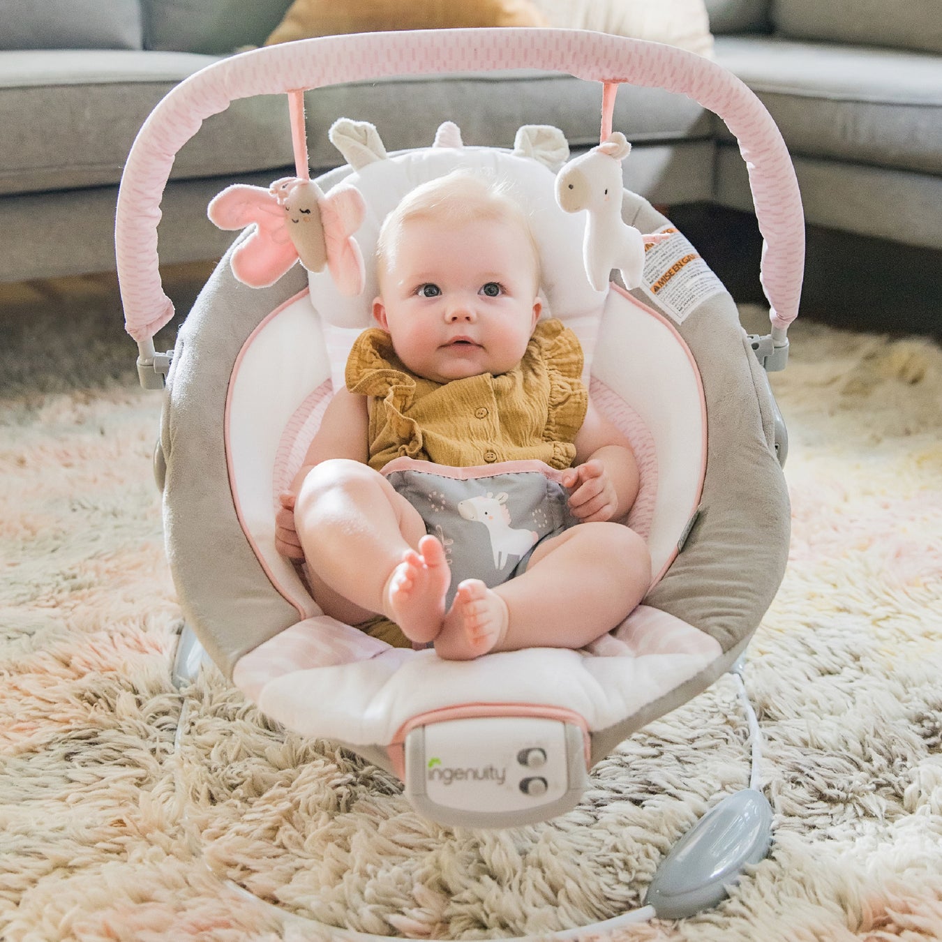Ingenuity Cradling Bouncer Flora the Unicorn | Rockers & Bouncers | Baby Factory