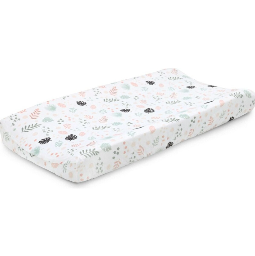 Shop Little Haven Botantical Leaf Velour Changing Pad Cover
