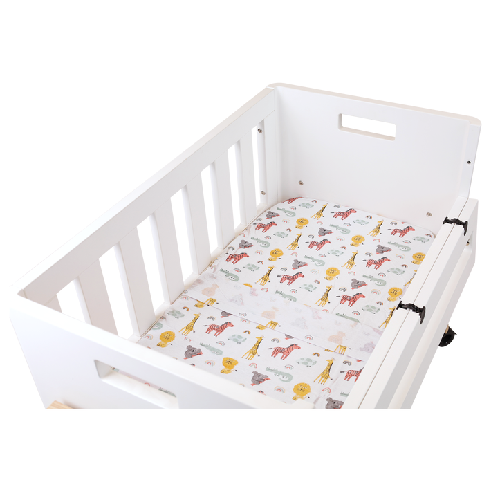 Lullaby Dreams Cot Flannelette Sheet Set Wild Creatures Sheets