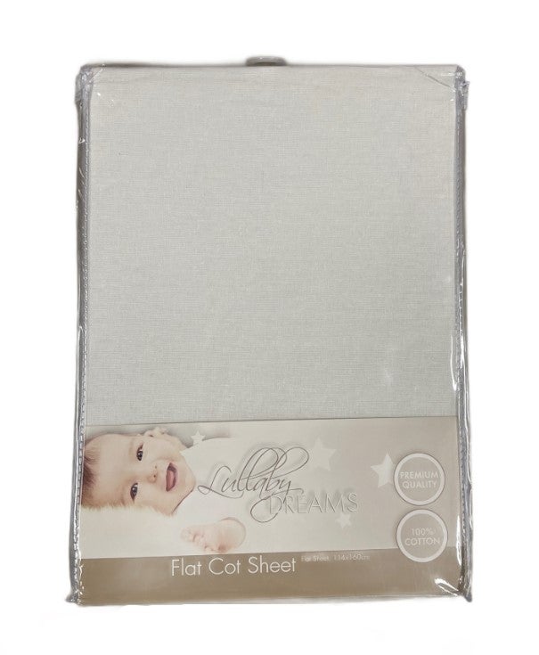 Lullaby Dreams Flat Cot Sheet White Sheets Baby Factory