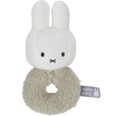 Miffy Fluffy Ring Rattle Green Green