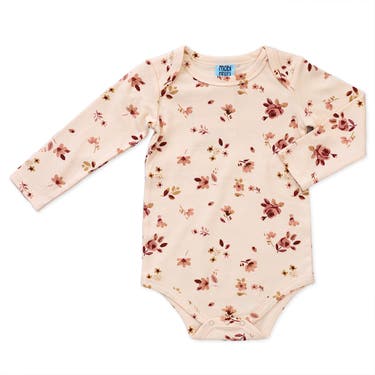 Mobi Minors Edlp Ls Bodysuit Cream Floral