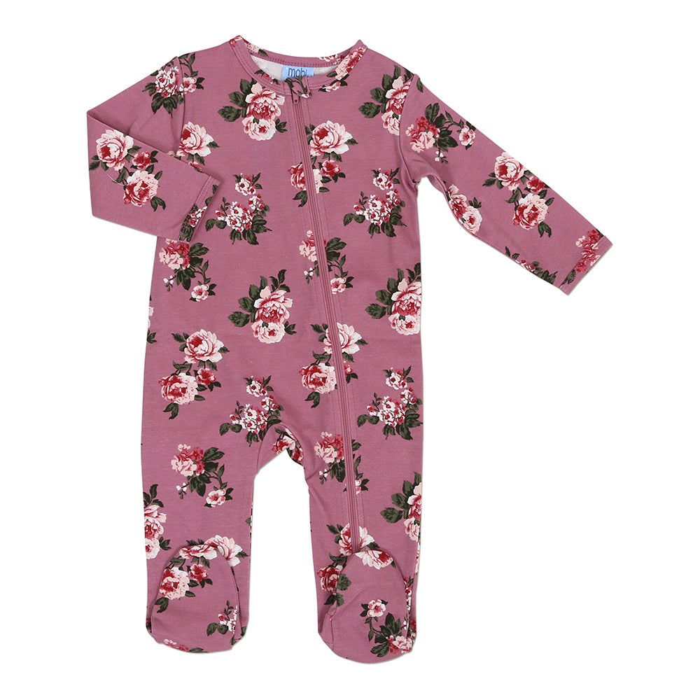 Mobi Minors EDLP Zip Growsuit with Feet Floral Prem Baby Factory