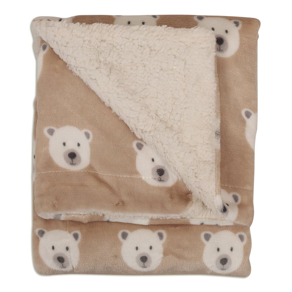 Shop Modern Baby Reversible Blanket With Cream Bear Online at Baby