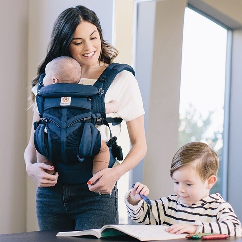 Ergo Baby Omni 360 Carrier Air Mesh Midnight Blue Front & Back Packs