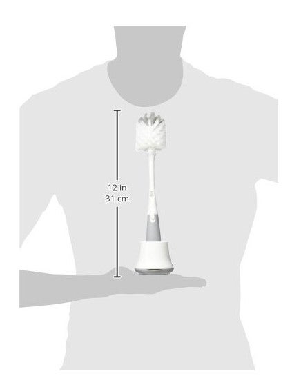 OXO TOT Bottle Brush with Detail Cleaner and Stand Gray Bottle