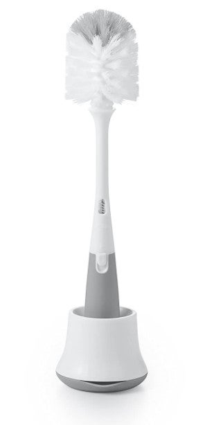 OXO TOT Bottle Brush with Detail Cleaner and Stand Gray Bottle