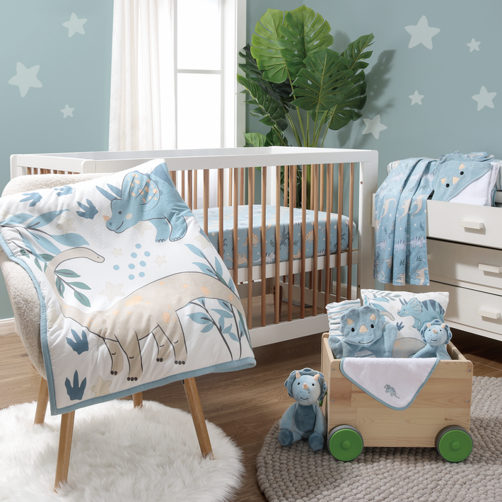 Peanutshell Dino Dream 3 Piece Cot Set Cot Quilts Quilt Sets