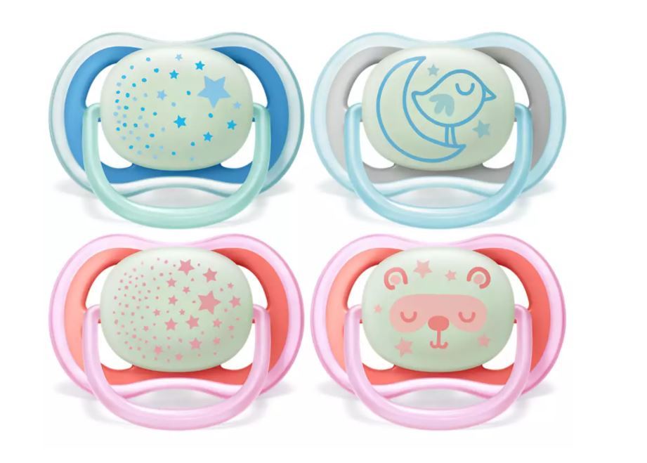 Philips Avent Soother Ultra Air Night Soother 618m 2 Pack Soothers