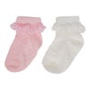 Ricochet Baby Party Sock, 2pk White & Pink