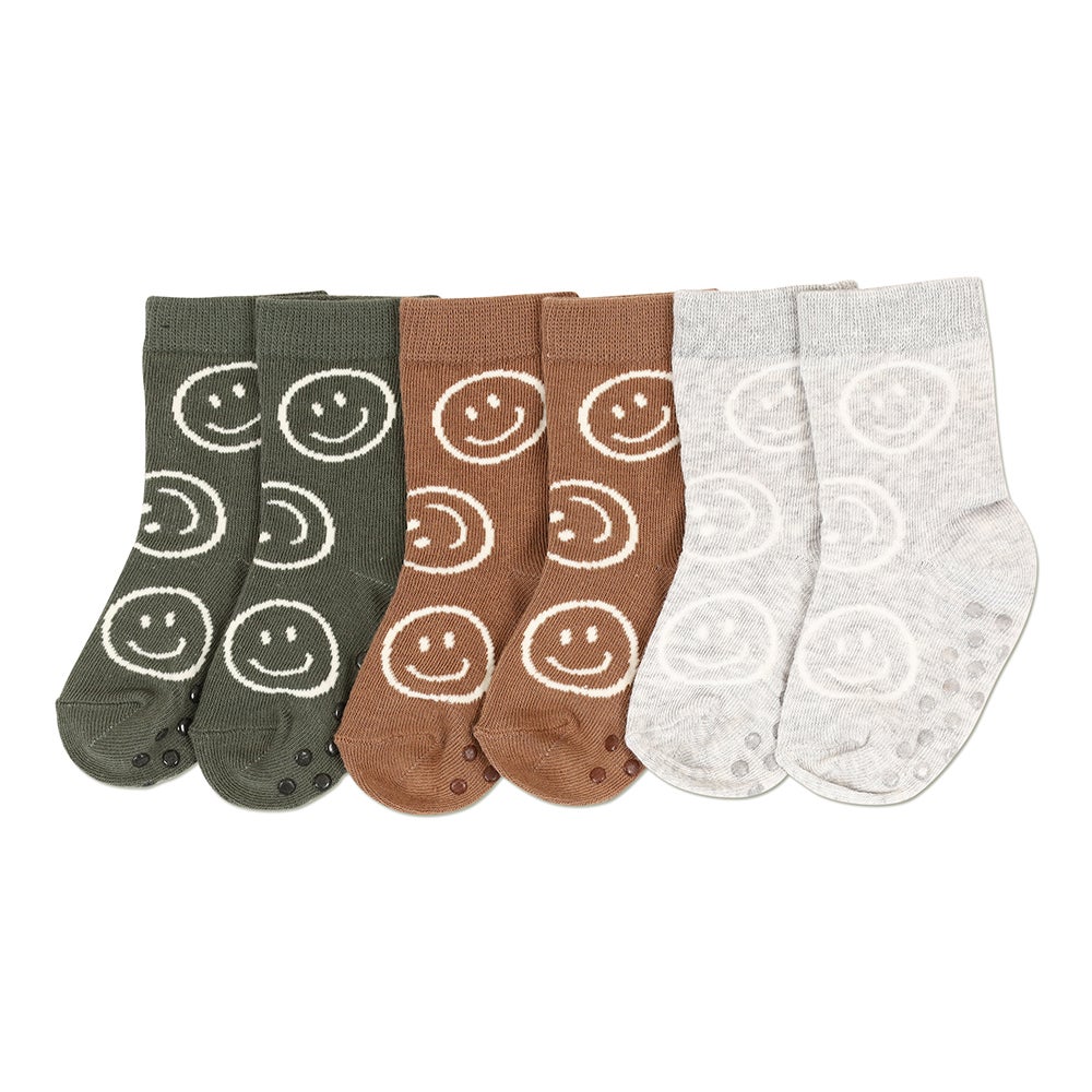 Ricochet Kids Smiley Crew 3pk Socks Accessories Baby Factory
