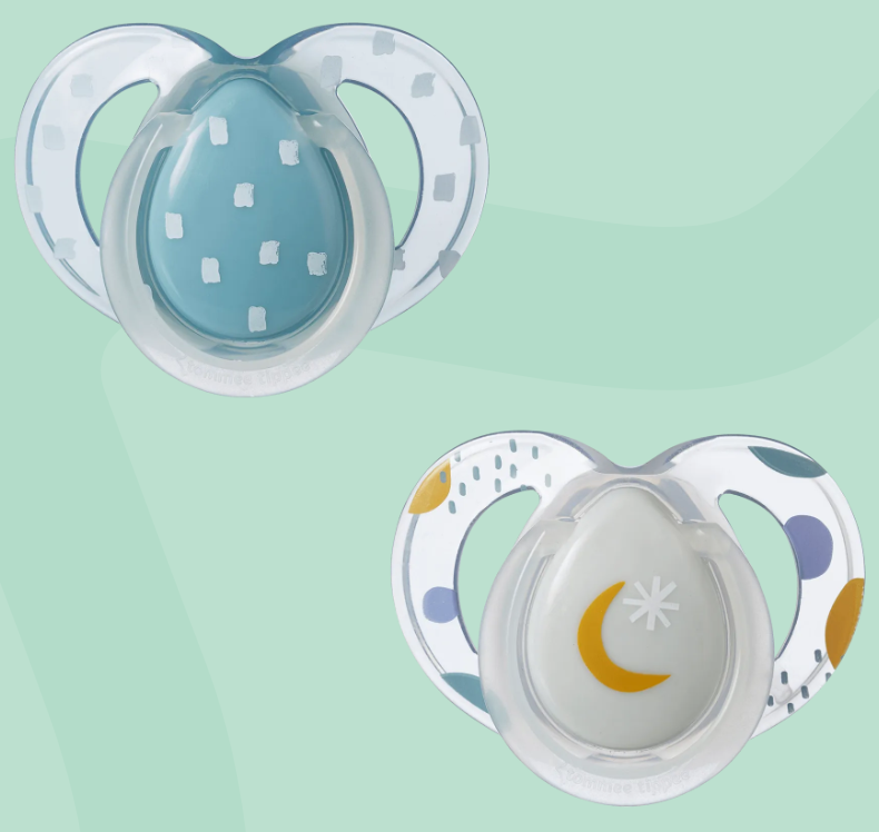 Tommee Tippee Night Time Soother 618m 2Pack Assorted Colours