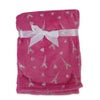 Lullaby Dreams Tower Foil Flannel Blanket Bright Pink 